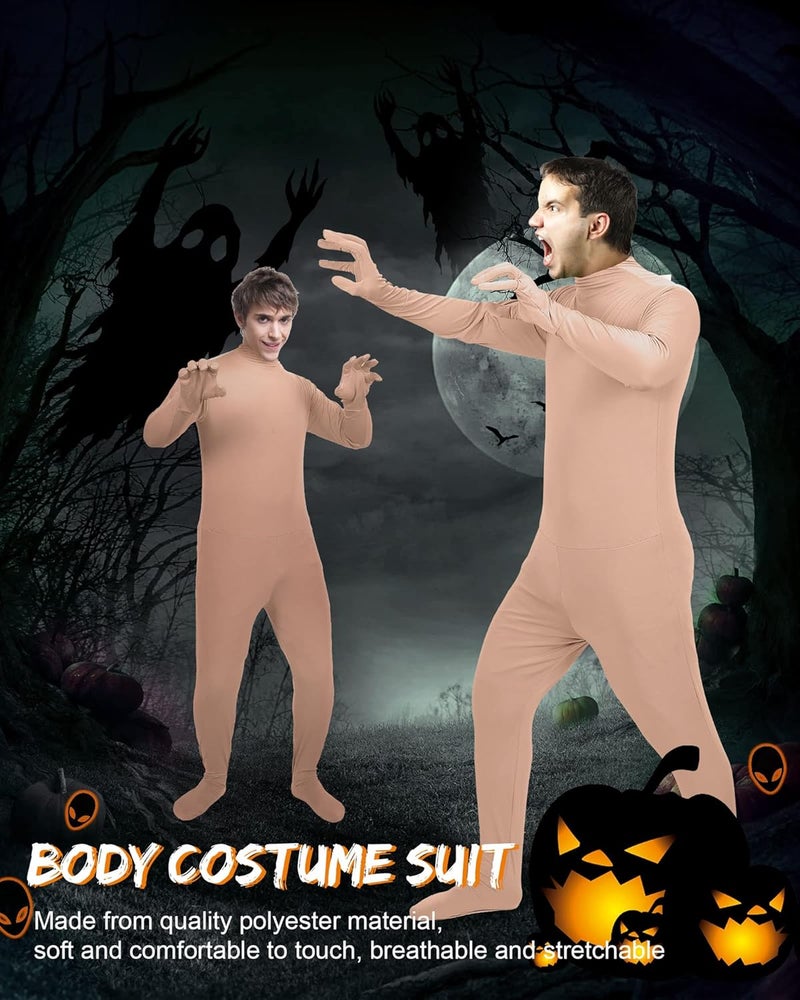 Foaincore Full Men Bodysuit Zentai Spandex Stretch Adult Costume Halloween Body Costume Cosplay Disappearing Man Body Suit - Image 3